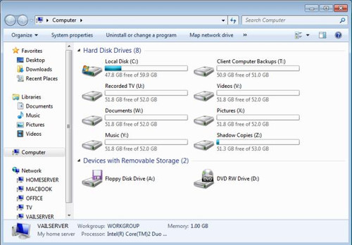 微软删除Home Server中驱动器扩展技术 