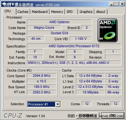 姗姗来迟的十二核心Magny-Cours处理器