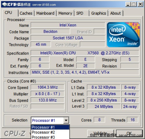 Intel Nehalem-EXٷƽ̨CPU-Zͼ