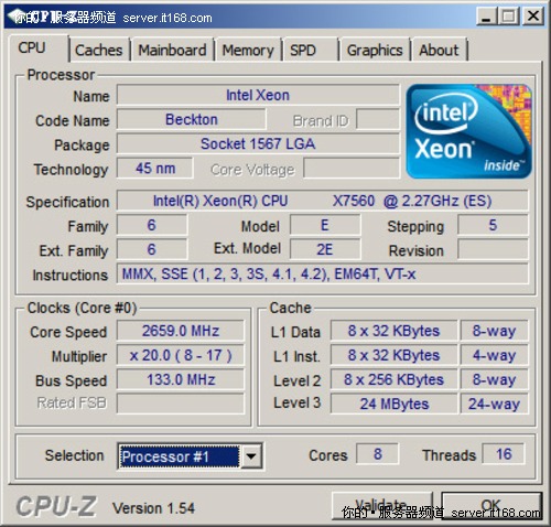 Intel Nehalem-EXٷƽ̨CPU-Zͼ