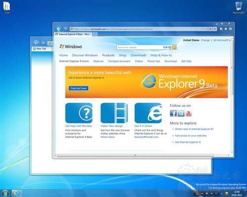 Win8 Build 7867截图曝光 IE9 RC现身 